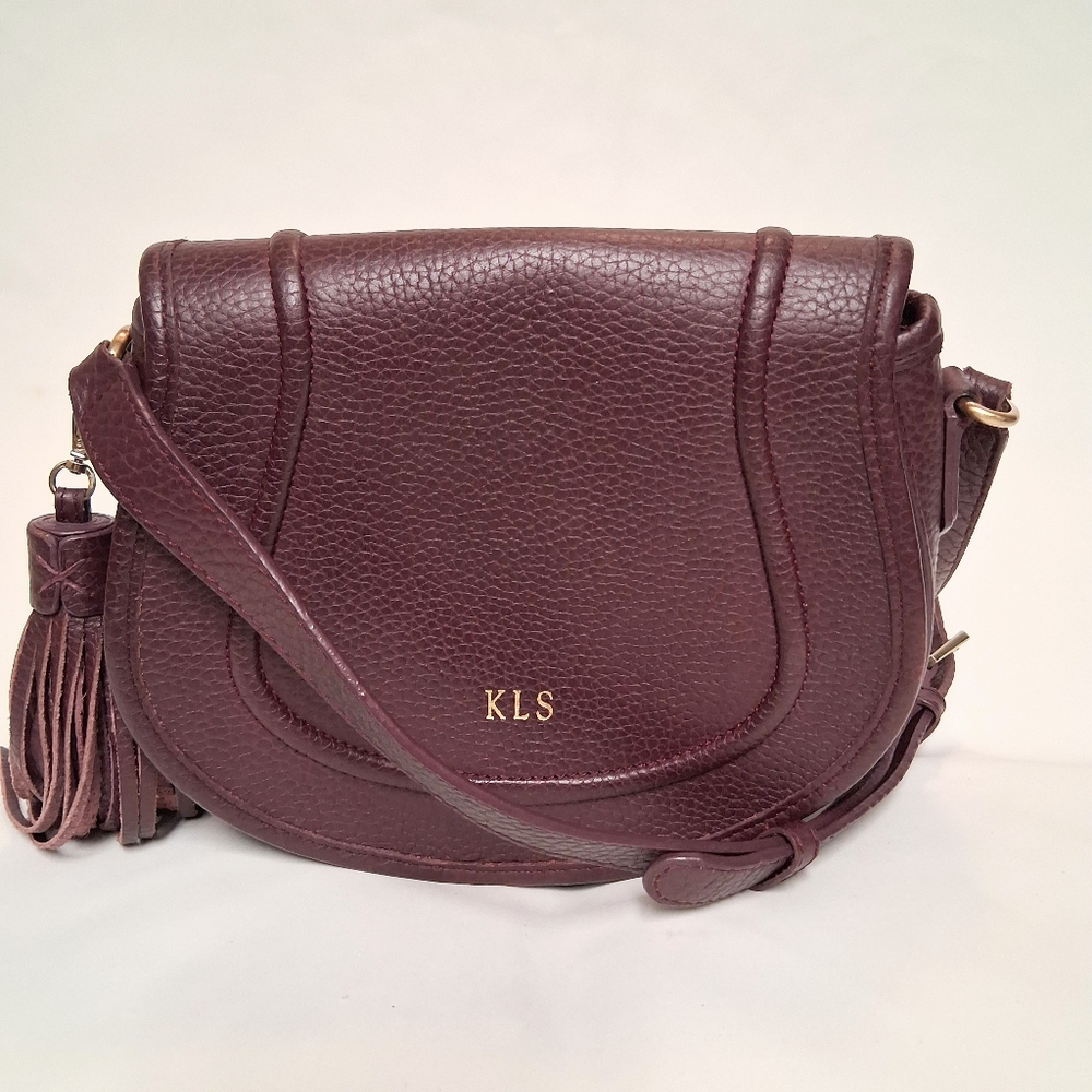 GiGi New York Jenni Saddle Burgundi Crossbody Bag